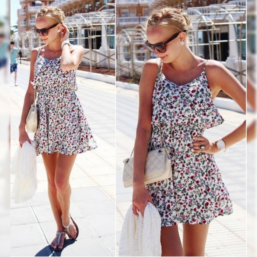 H&M Coachella Black Floral Dress